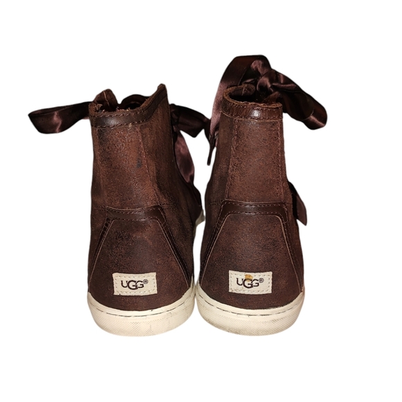 UGG Blaney Chocolate High Top Suede Sneakers - Picture 3 of 4